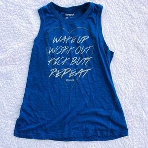Blue workout tank top